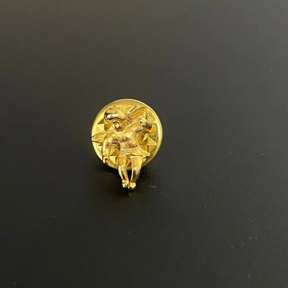 Vintage Gold Cherub Angel Lapel Pin | Dainty Cupid Tie Tack Brooch